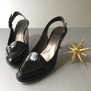 Joan & David Leather Sling-Back 10 EUC